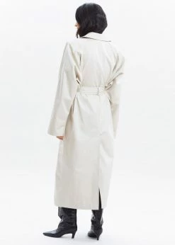 Paper Moon Marisol Box Shoulder Trench - Bone CLOTHING