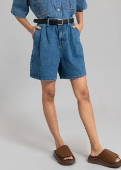 The Frankie Shop Yve Denim Shorts - Dark Indigo CLOTHING