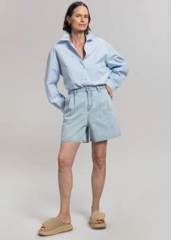 The Frankie Shop Yve Denim Shorts - Worn Wash