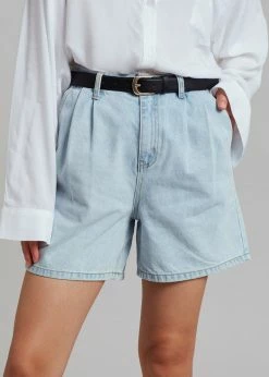 The Frankie Shop Yve Denim Shorts - Worn Wash