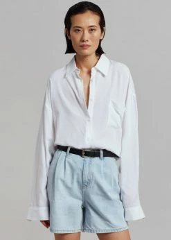 The Frankie Shop Yve Denim Shorts - Worn Wash