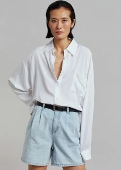 The Frankie Shop Yve Denim Shorts - Worn Wash