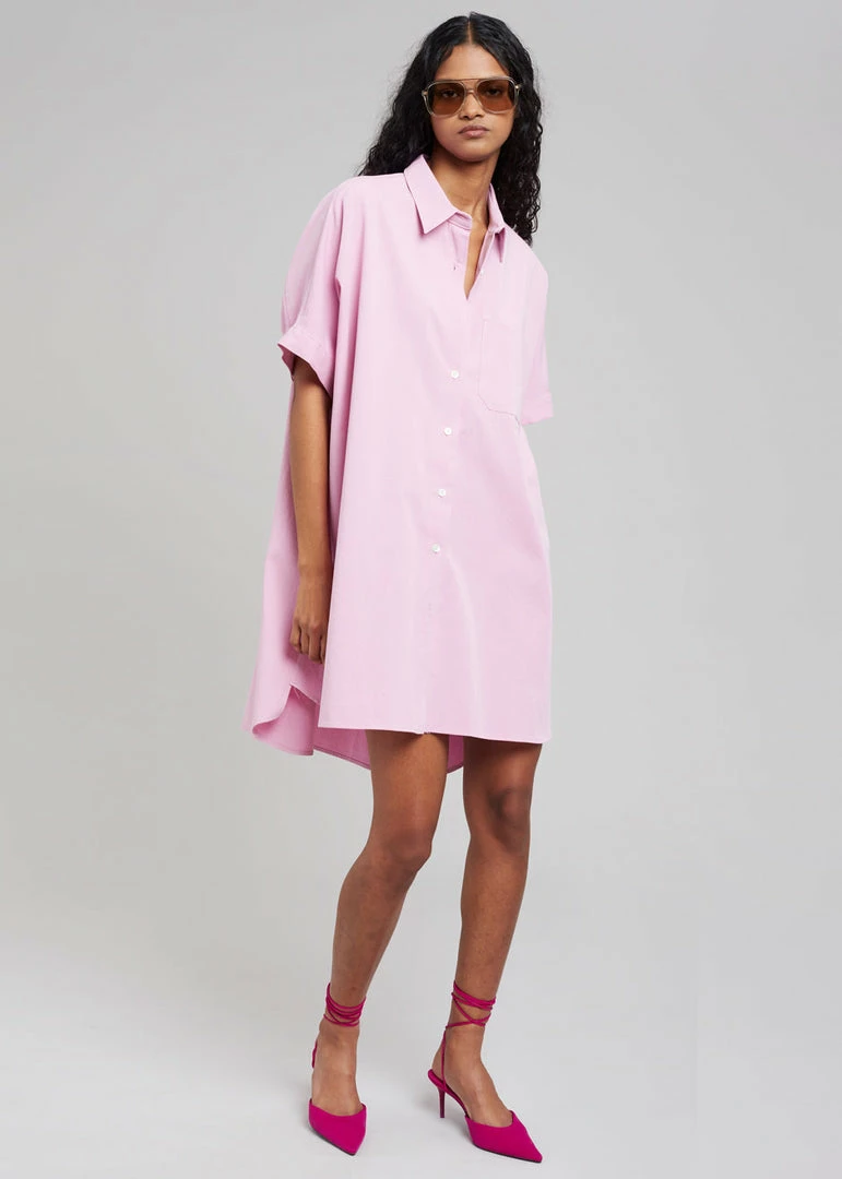 Hot Sale π The Frankie Shop Yvonne Boxy π Shirt π Dress - Pink CLOTHING β 1 The Frankie Shop Yvonne Boxy Shirt Dress - Pink CLOTHING