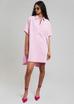 Hot Sale π The Frankie Shop Yvonne Boxy π Shirt π Dress - Pink CLOTHING β 9 The Frankie Shop Yvonne Boxy Shirt Dress - Pink CLOTHING