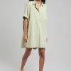 The Frankie Shop Yvonne Boxy Shirt Dress - Sage