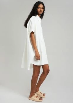 The Frankie Shop Yvonne Boxy Shirt Dress - White