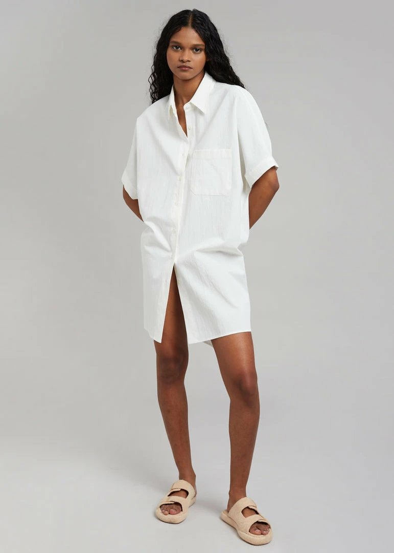Flash Sale π The Frankie Shop Yvonne Boxy π Shirt π Dress - White β 6 The Frankie Shop Yvonne Boxy Shirt Dress - White